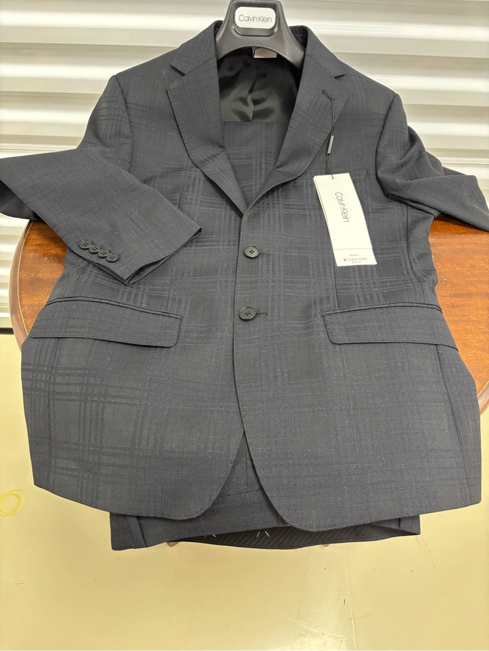 Calvin Klein Men's Dark Charcoal Two-Button Suit (2piece)
